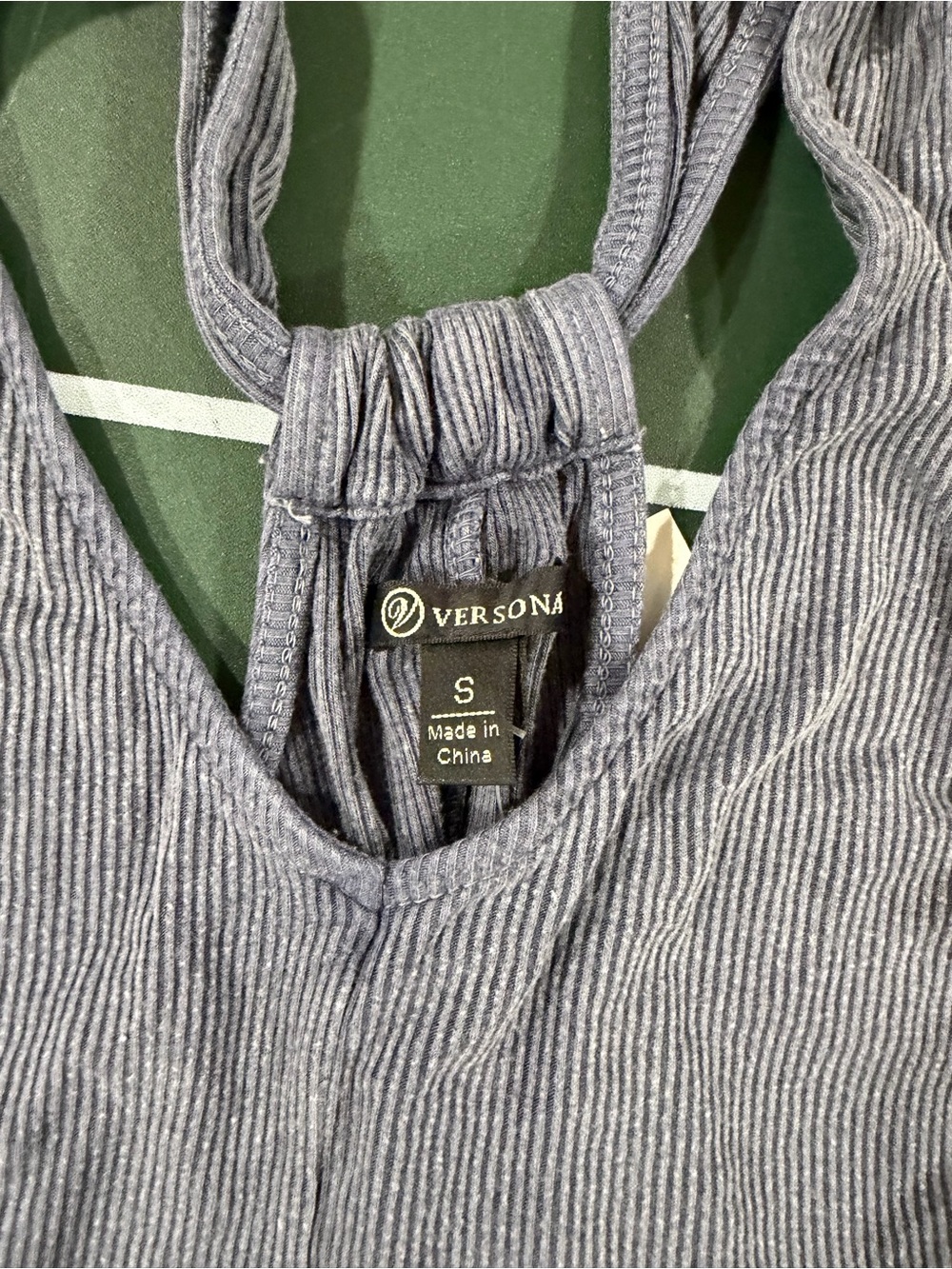 Versona Women's Ribbed Racerback Tank - Gray - Picture 2 of 3